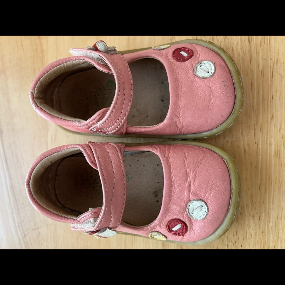 Livie & Luca Pink Leather Button Mary Jane Size 4 Toddler